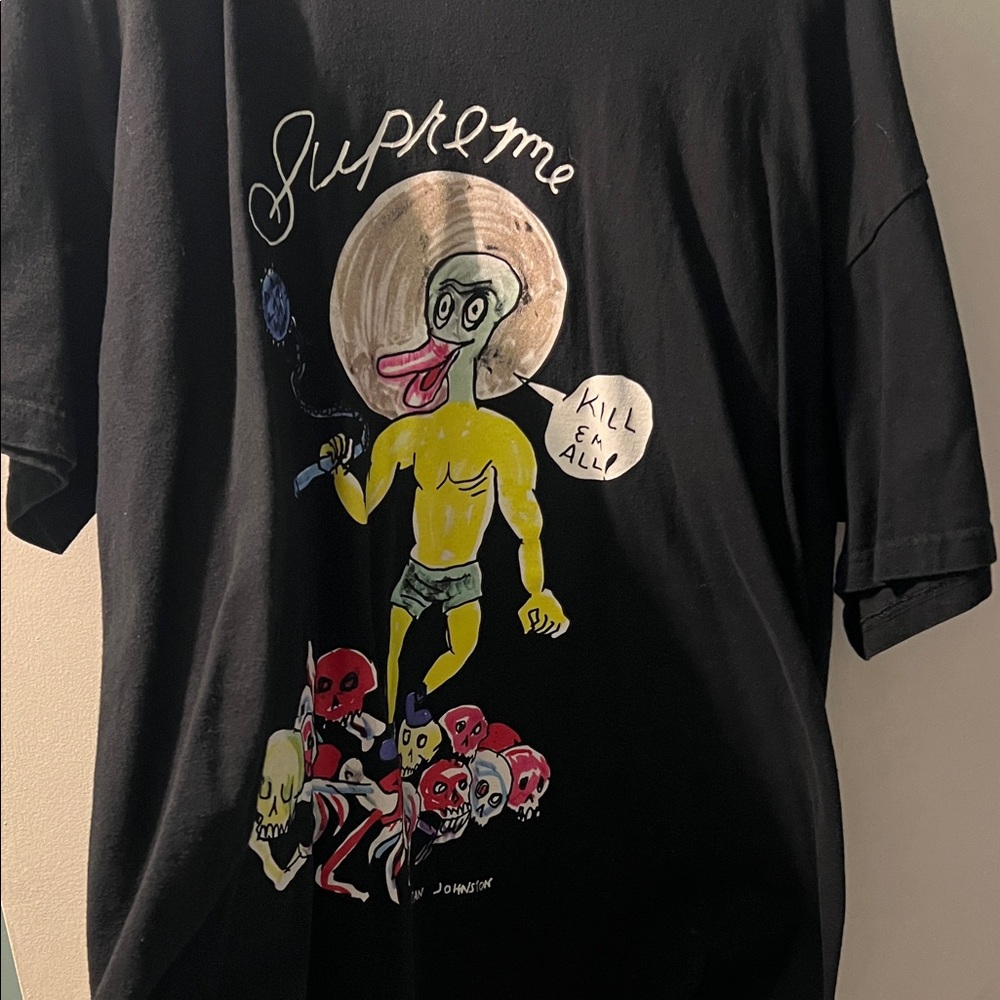 Supreme Black T-Shirt with Bold Graphic